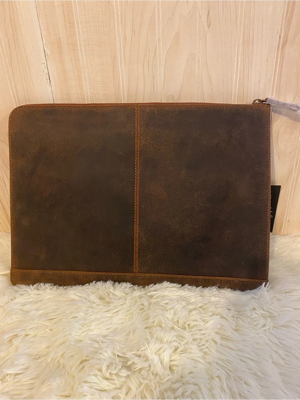 NEW Leather Travel Tech Organizer Folio - Brown